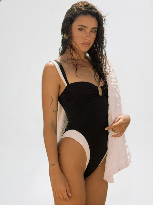 Black & White Monochrome One-Piece Swimsuit - The ChicSuit®